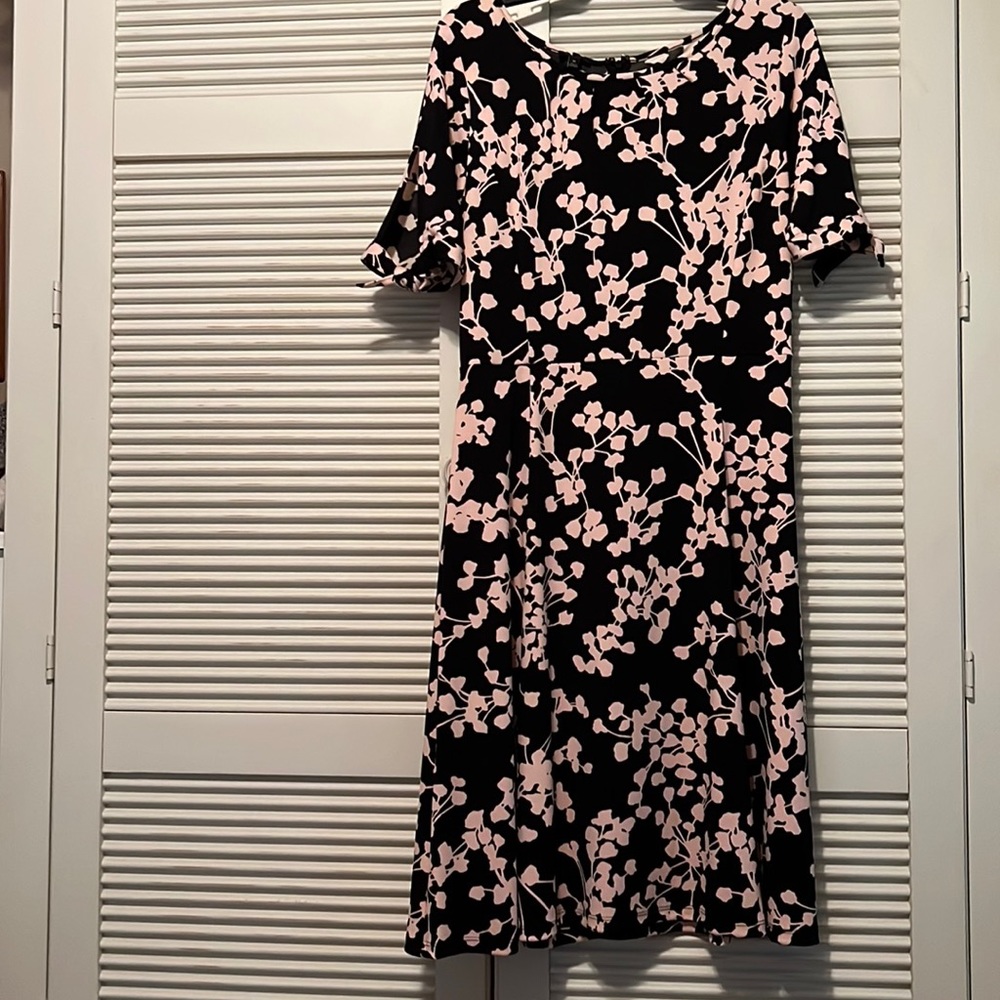 TALBOTS Floral Tie Sleeve Dress
